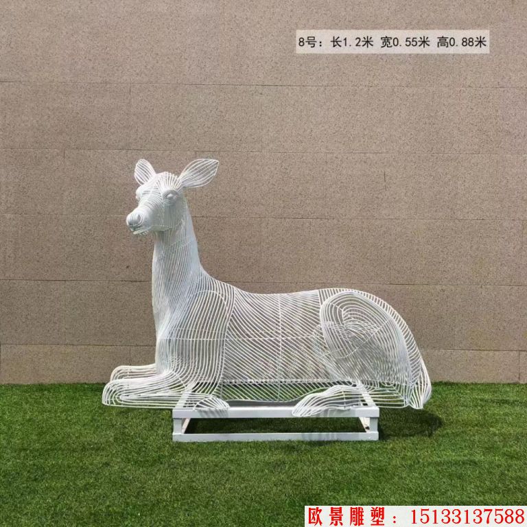 不銹鋼絲編織鏤空鹿雕塑 景區(qū)小鹿雕塑8